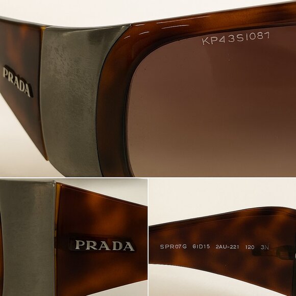 🕶️ Prada SPR07G Tortoise Wrap Sunglasses with COA– Made in Italy - Picture 2 of 2
